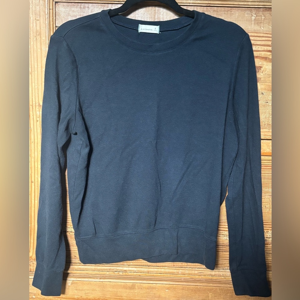 Alternative Apparel Long Sleeve Crewneck Sweatshirt Blue Small Pullover Sweater